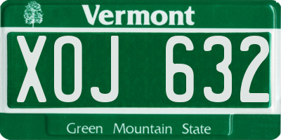 VT license plate XOJ632