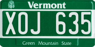 VT license plate XOJ635