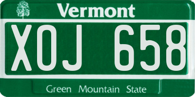 VT license plate XOJ658