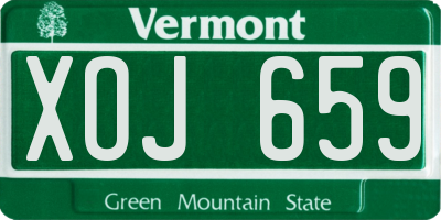 VT license plate XOJ659