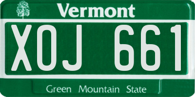VT license plate XOJ661