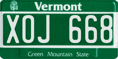 VT license plate XOJ668
