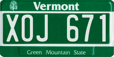 VT license plate XOJ671