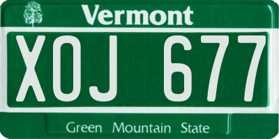VT license plate XOJ677
