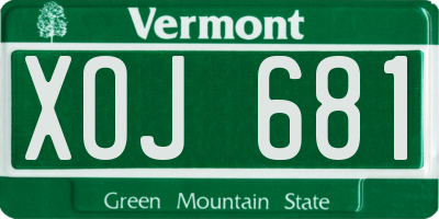 VT license plate XOJ681