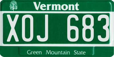 VT license plate XOJ683