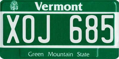 VT license plate XOJ685