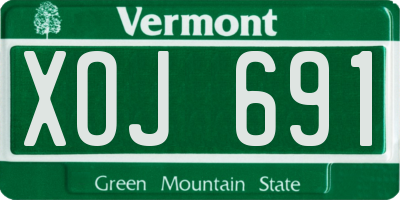 VT license plate XOJ691