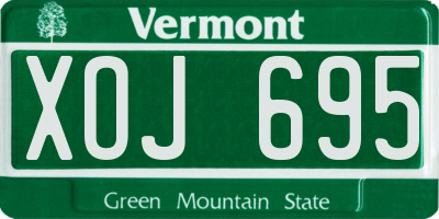 VT license plate XOJ695