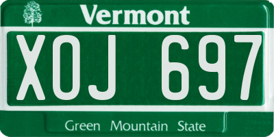 VT license plate XOJ697
