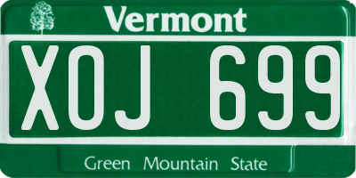 VT license plate XOJ699