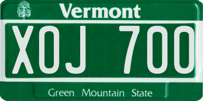 VT license plate XOJ700