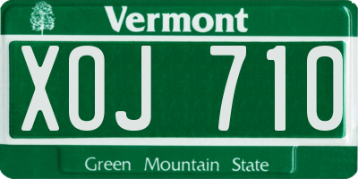VT license plate XOJ710