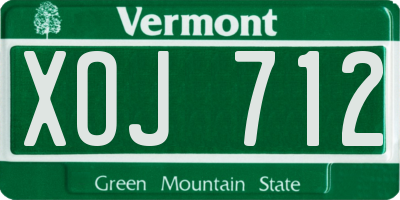 VT license plate XOJ712