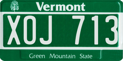 VT license plate XOJ713
