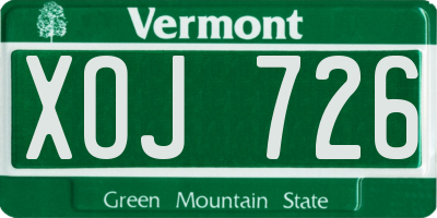 VT license plate XOJ726