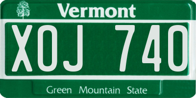 VT license plate XOJ740