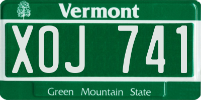 VT license plate XOJ741