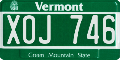 VT license plate XOJ746
