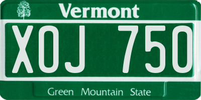 VT license plate XOJ750