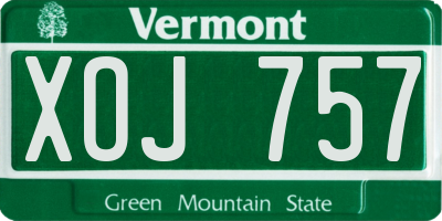 VT license plate XOJ757