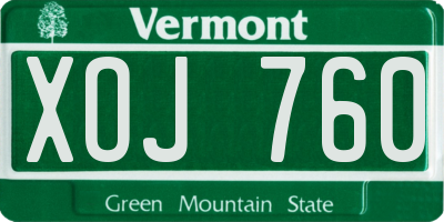 VT license plate XOJ760