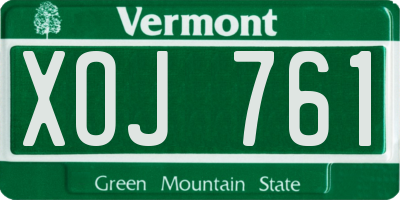 VT license plate XOJ761