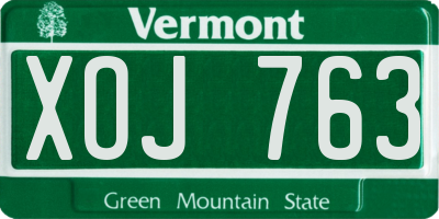 VT license plate XOJ763