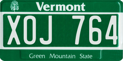 VT license plate XOJ764