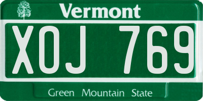 VT license plate XOJ769
