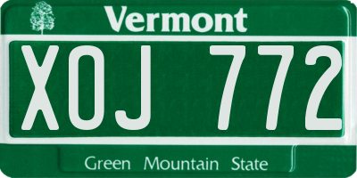 VT license plate XOJ772
