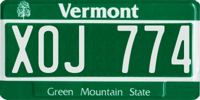 VT license plate XOJ774