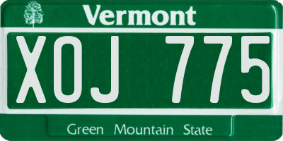 VT license plate XOJ775