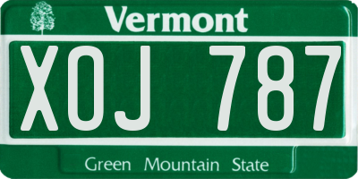 VT license plate XOJ787