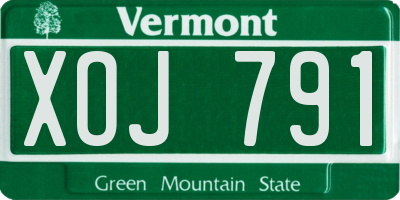 VT license plate XOJ791