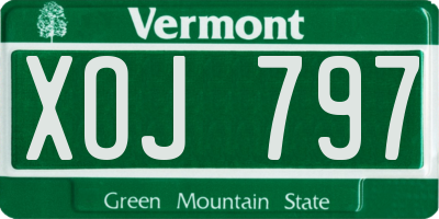 VT license plate XOJ797