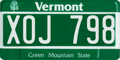 VT license plate XOJ798