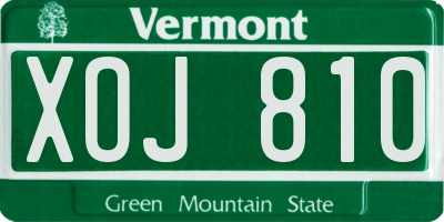 VT license plate XOJ810