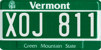 VT license plate XOJ811