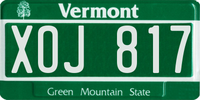 VT license plate XOJ817