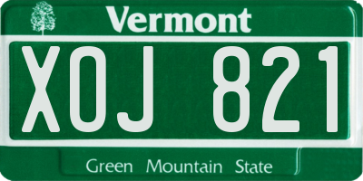VT license plate XOJ821