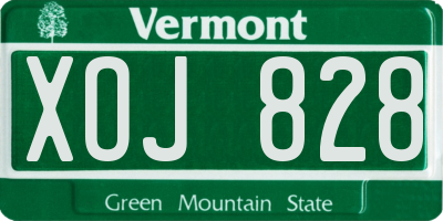 VT license plate XOJ828