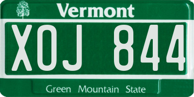 VT license plate XOJ844