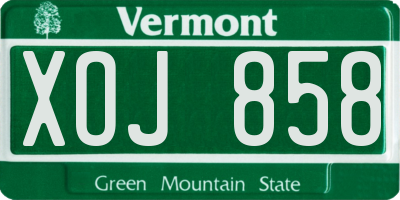 VT license plate XOJ858