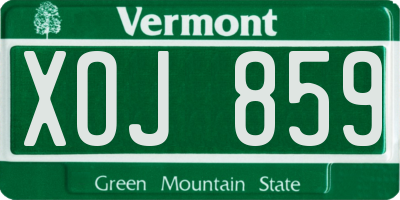 VT license plate XOJ859