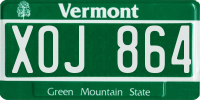 VT license plate XOJ864