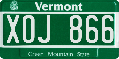 VT license plate XOJ866