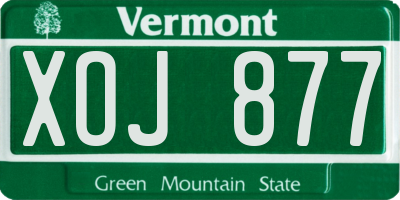 VT license plate XOJ877