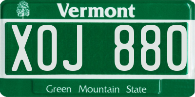 VT license plate XOJ880