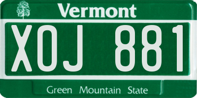 VT license plate XOJ881